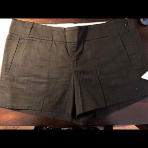 JCrew side zipper flat front black shorts /pockets